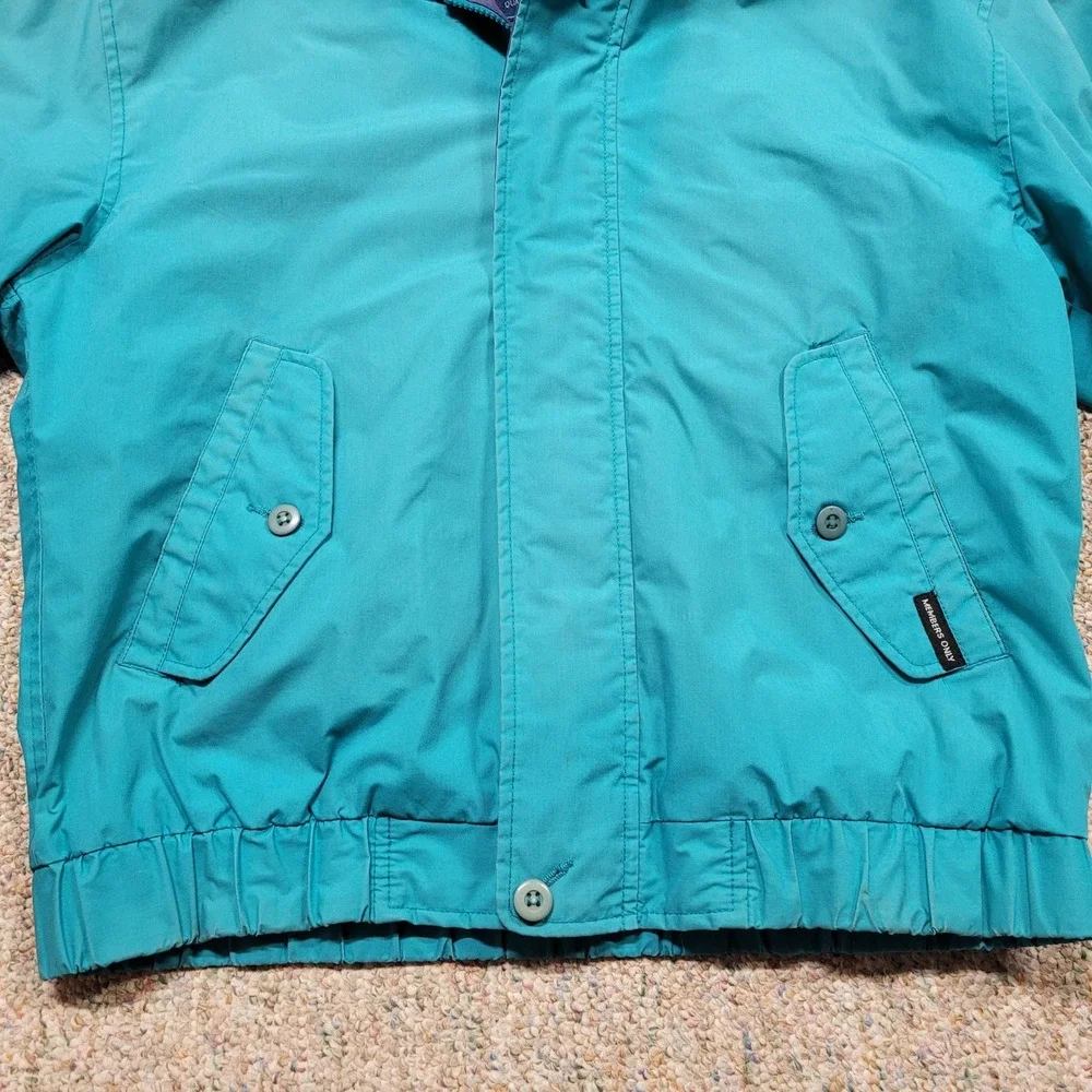 Members Only Classic Racer Jacket Men 40 Teal Vintage 80s 90s Windbreaker Bomber